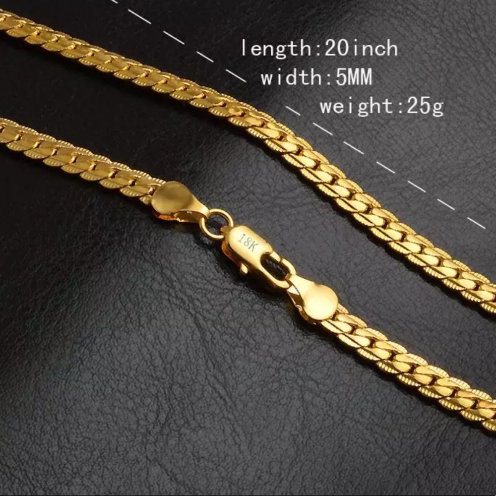 18K gold plated snake chain necklace - Picture 2 of 4